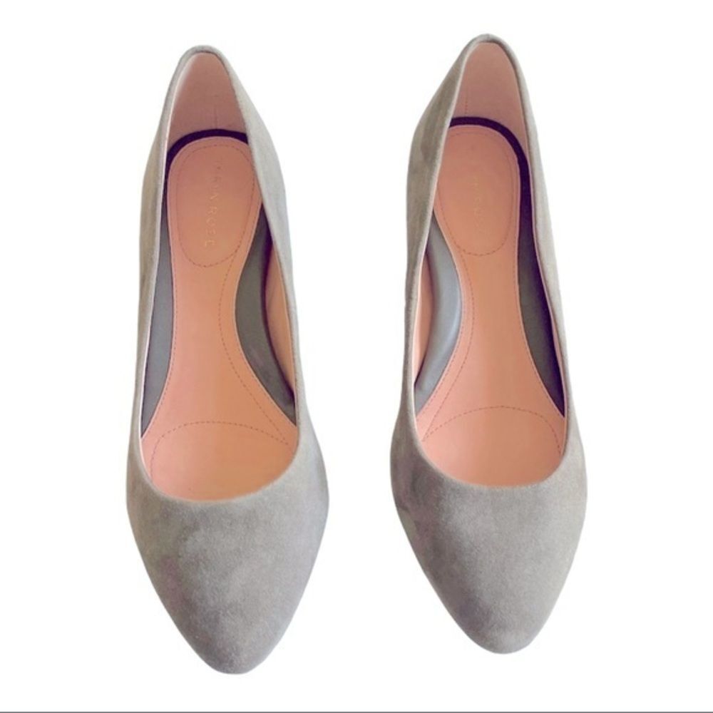 Taryn Rose Rochelle Gray Suede Block Heel‎ Pumps, size 8